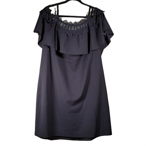BCX Lace-Trim Off-the-Shoulder Dress Sz 3X - Picture 1 of 11
